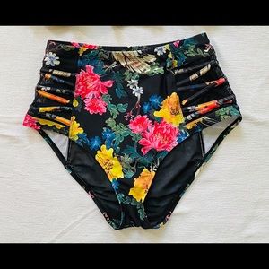 Torrid Floral Lattice Mesh High Waist Swim Bottom